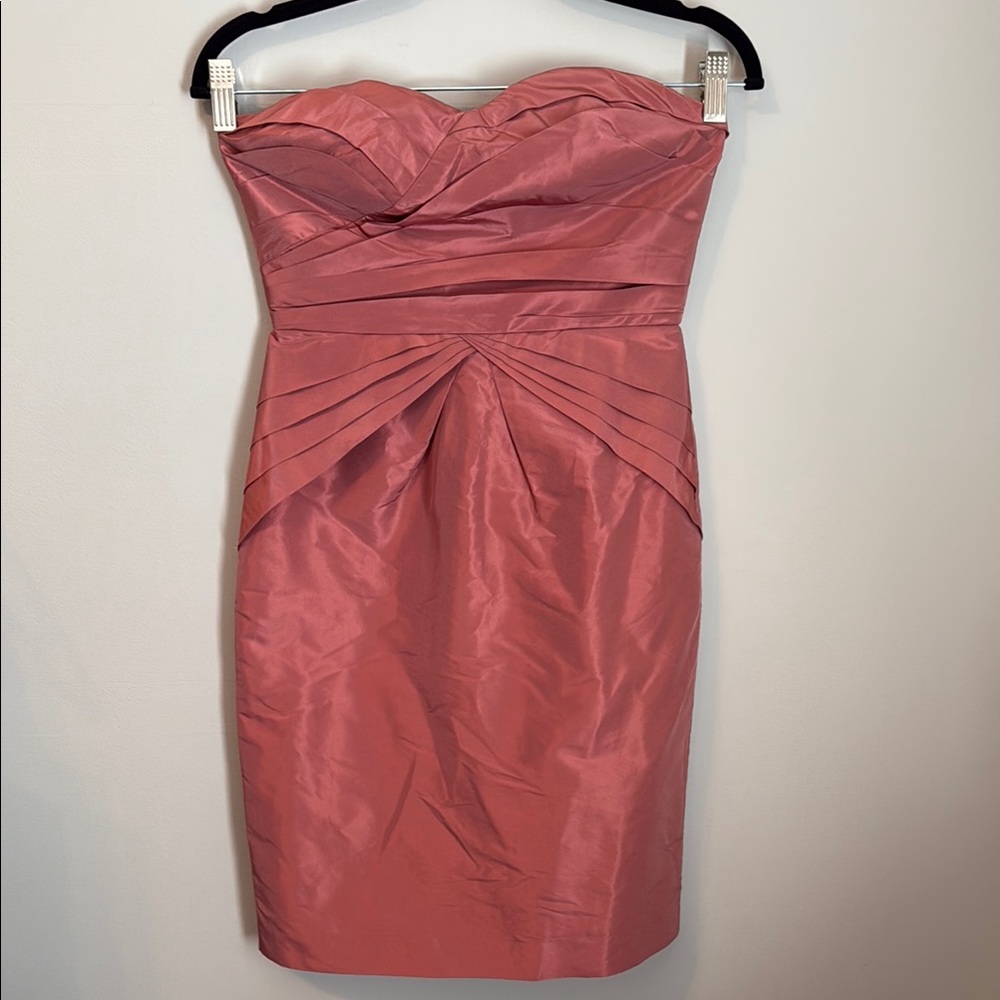 Banana Republic Pink Ruched Strapless Cocktail Dress